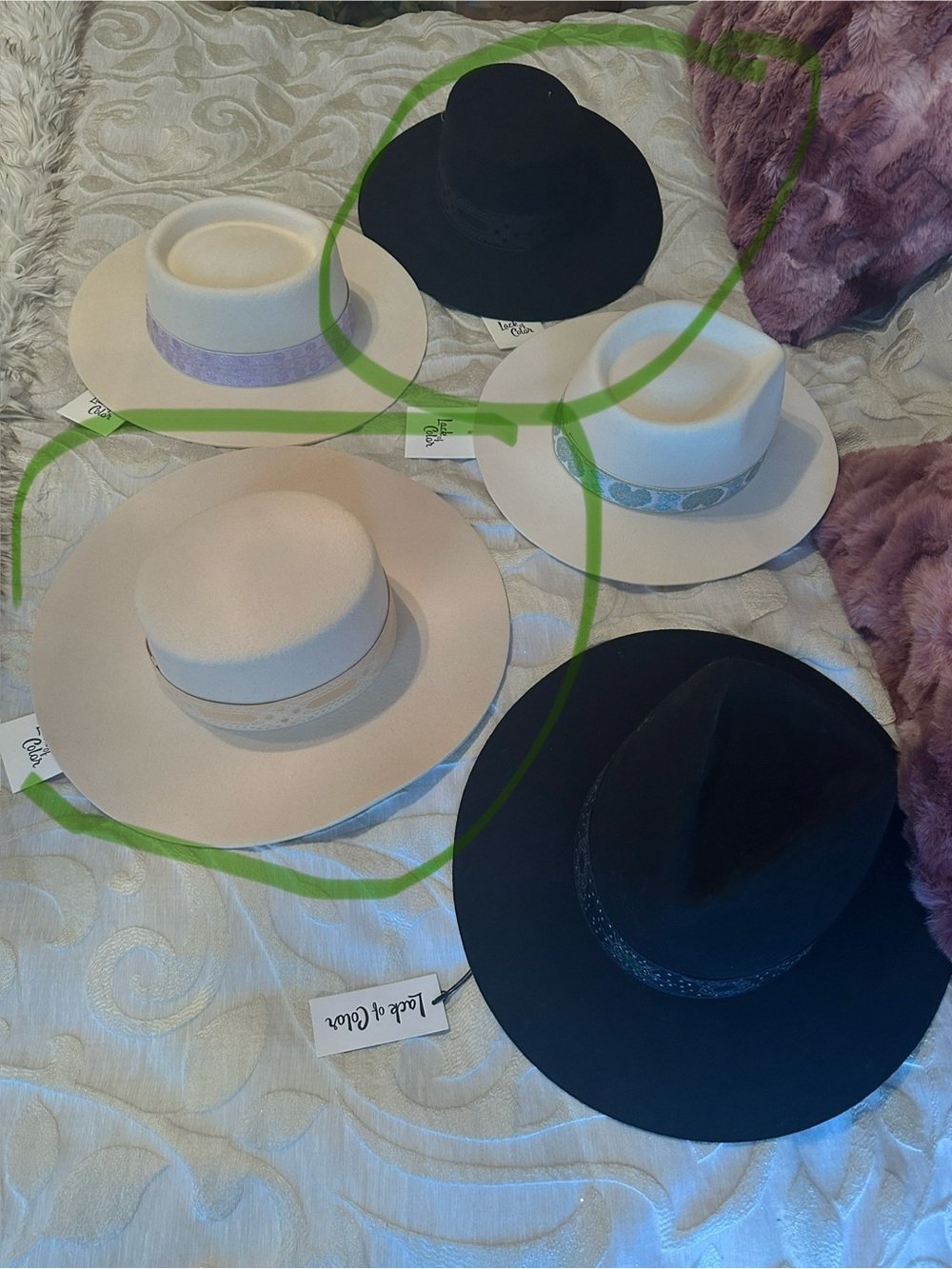 2 Lot/Bundle Lack of Color Hats - The Sierra in Black & Beige, both sz S/55cm - Picture 1 of 13